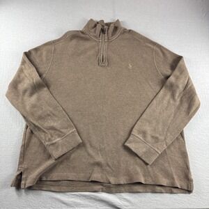 Polo Ralph Lauren Pullover Sweater Mens XL Brown Sweatshirt Preppy Beige Pony
